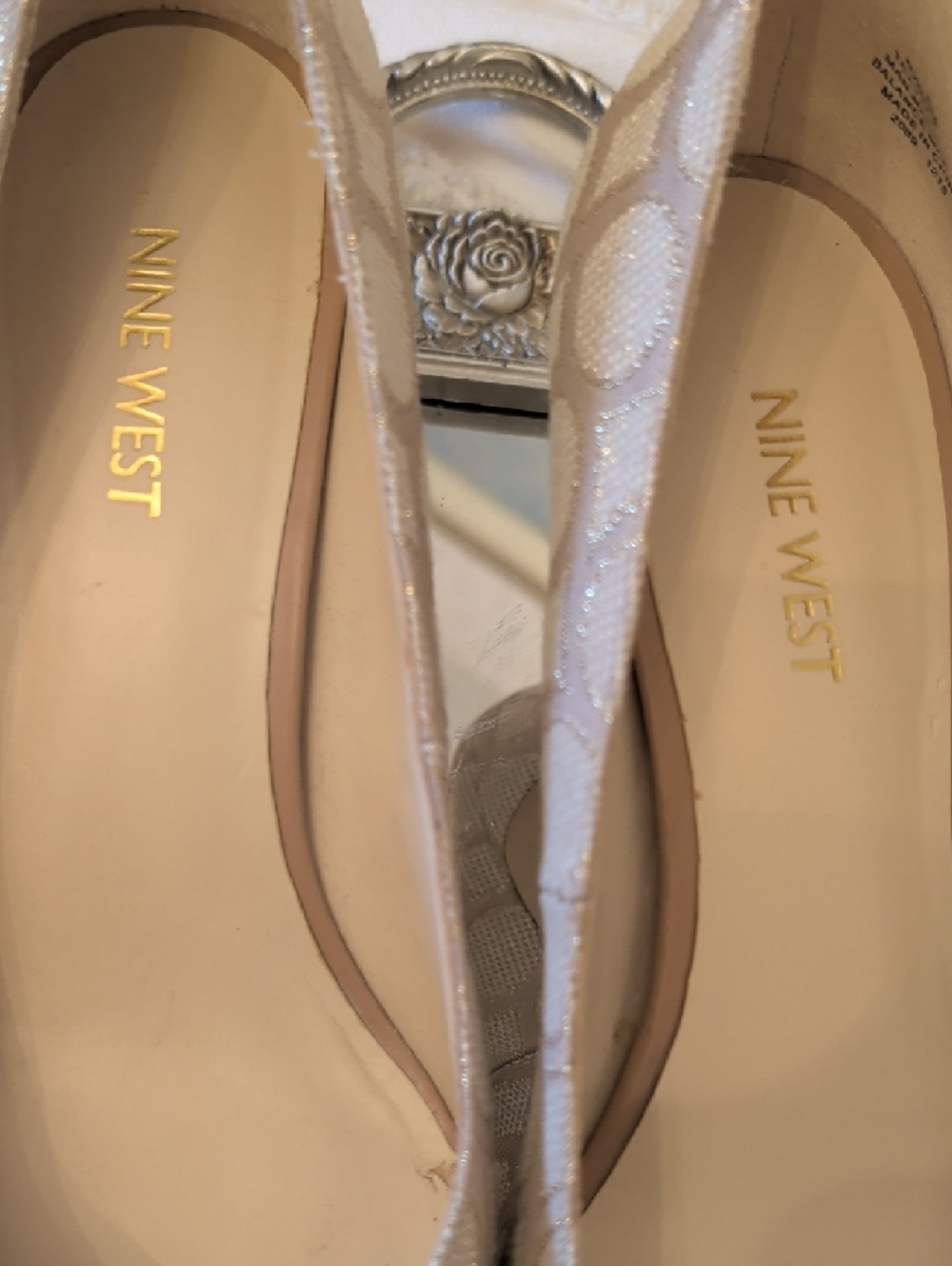 Nine West Beige Patterned Pointed-Toe Pumps - Picture 7 of 10